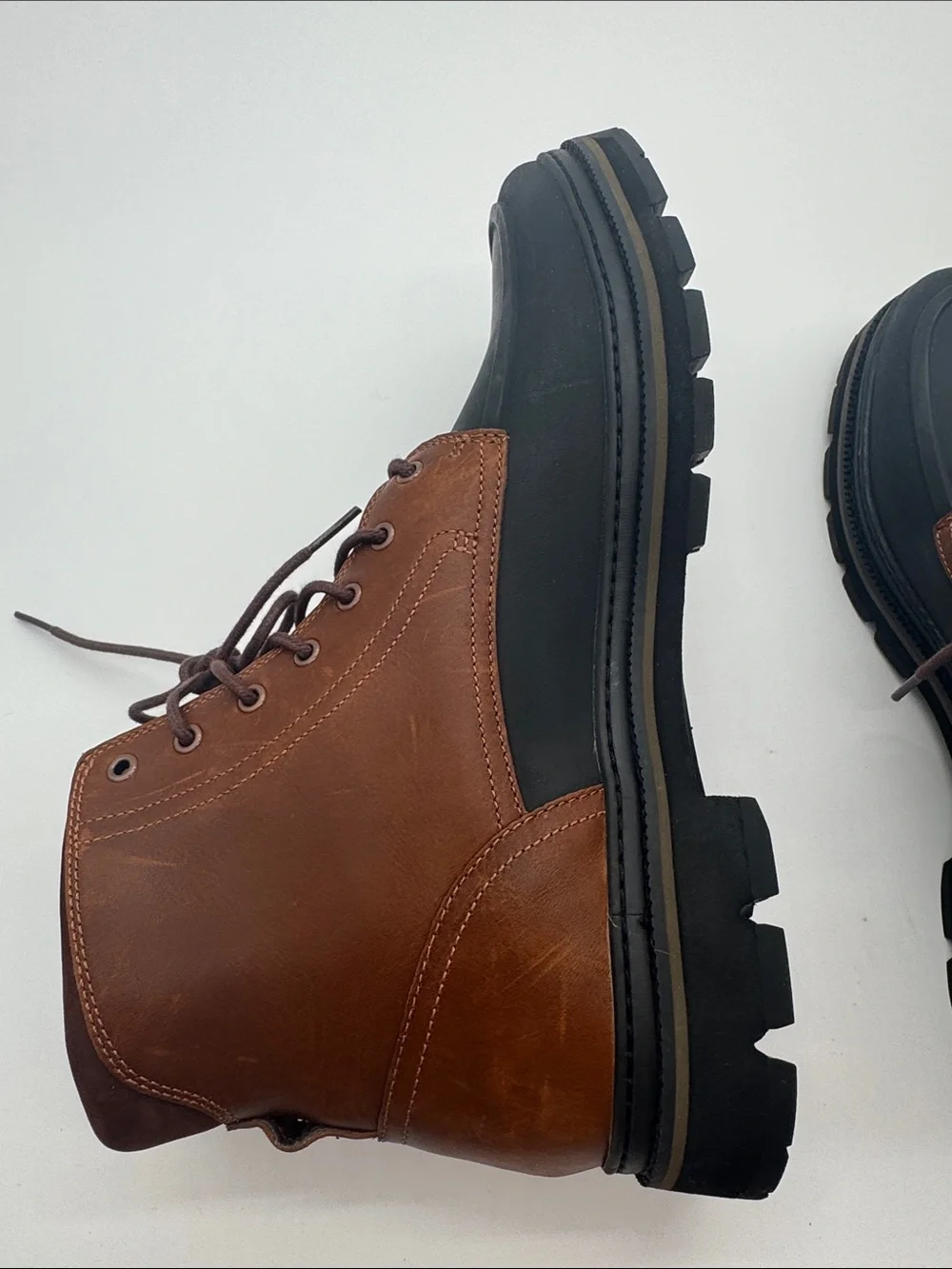 Timberland Men's 12 Two-Tone Brown & Black Lace-Up Work Boots